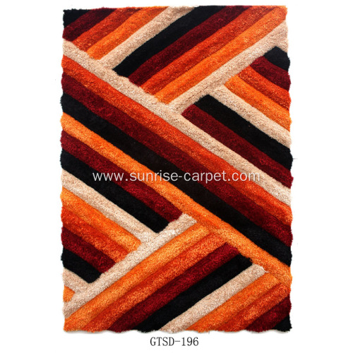 Polyester silk & soft carpet modern pattern